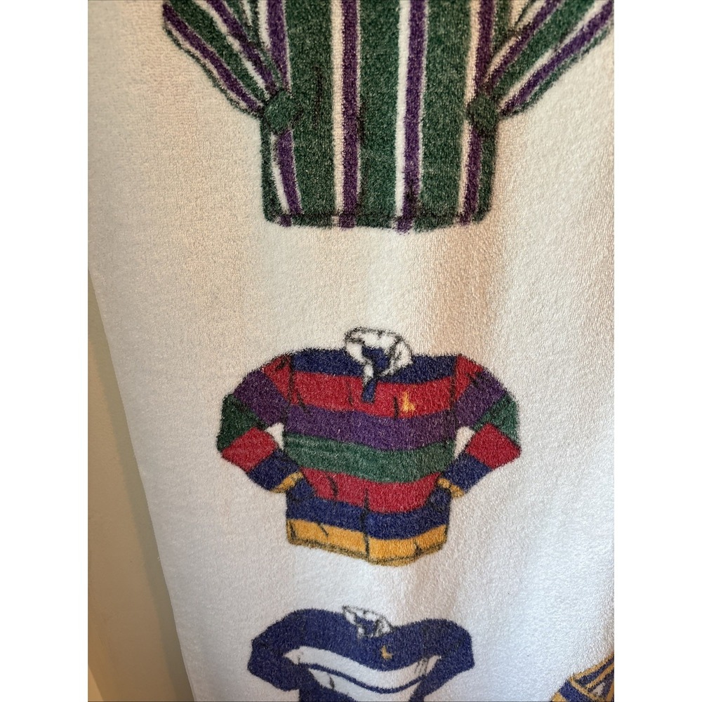 Vintage Ralph Lauren Polo Rugby Jersey Beach Towel 66x34 Striped Cotton - Picture 5 of 10